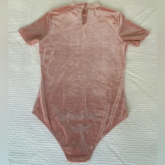 Crushed Velvet Bodysuit • Pink - Picture 2 of 10